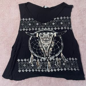 Western beaded crop tank. Love the pop of orange & it’s so soft.